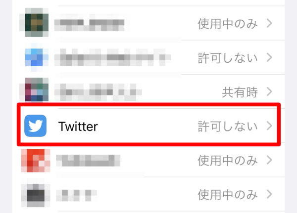 Twitter　位置情報